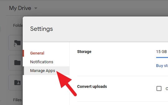 Manage apps - How to Disconnect Third-Party Apps from Google Drive 7