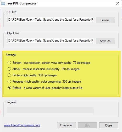 Settings quality - How to Reduce PDF Size for Free & Offline 11