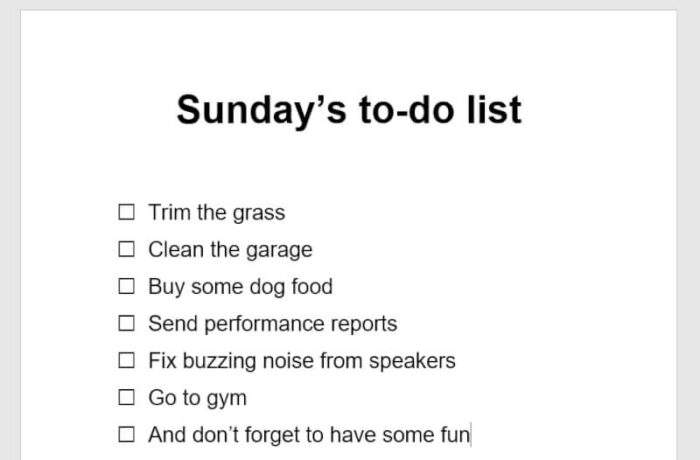 better to do list check - How to Make a Printable Checklist in Microsoft Word 3