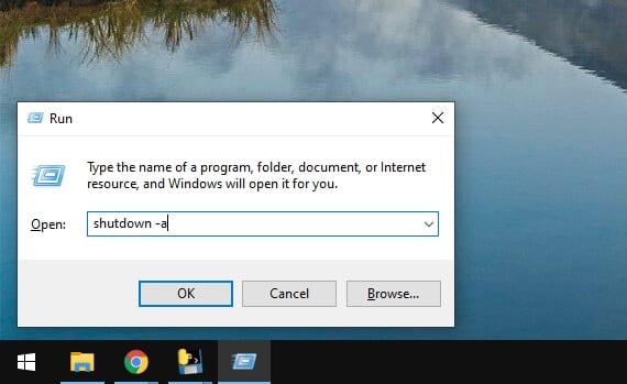 shutdown a run - How to Cancel "Windows will shutdown in 10 minutes" 5