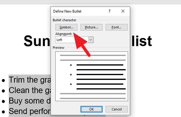 symbol - How to Make a Printable Checklist in Microsoft Word 11