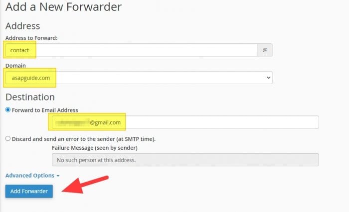 Add forwarder button - How to Auto Forward Email from Webmail to Gmail 9