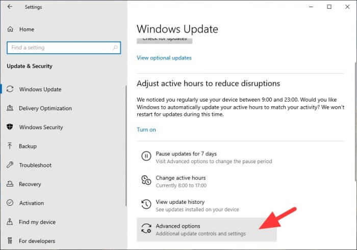 Advanced options - How to Disable Windows Update Permanently or Temporarily 19