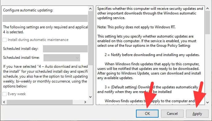 Apply OK - How to Disable Windows Update Permanently or Temporarily 11