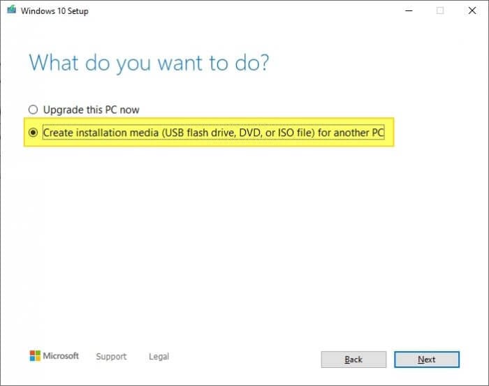 Create installation media - How to Make Windows 10 Bootable Flash Drive Without 3rd-Party App 13