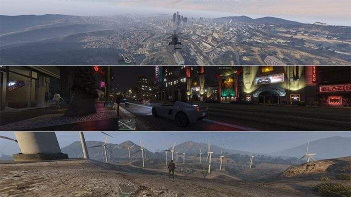 GTA V Triple Monitor Screenshot - How to Setup NVIDIA Surround for Triple Monitor Gaming 3