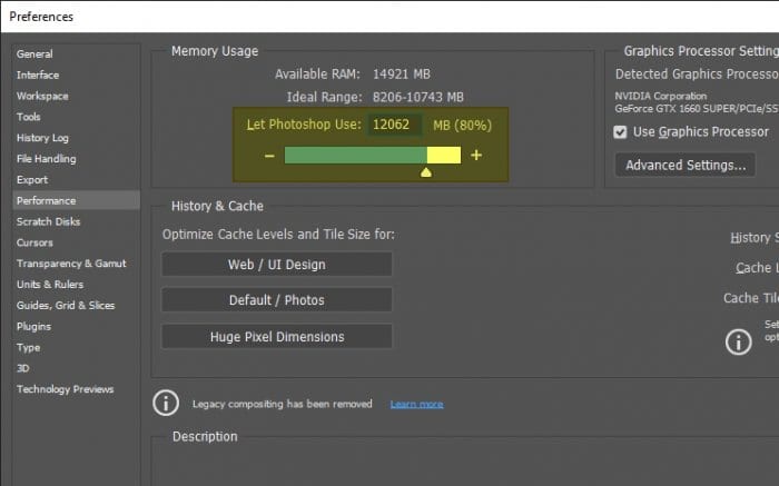 Let Photoshop Use - 5 Simple Settings to Make Photoshop Run Faster on Your PC 11