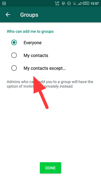 My contacts - How to Stop Everyone from Adding You to WhatsApp Group 13