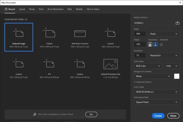 New Document - 5 Simple Settings to Make Photoshop Run Faster on Your PC 7