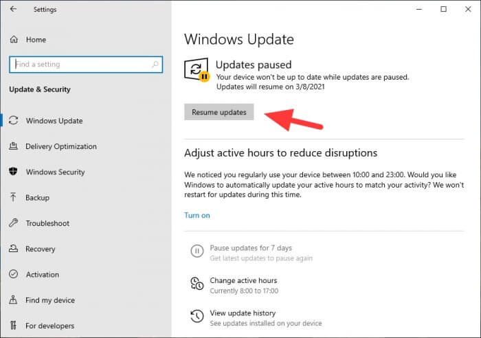 Resume updates - How to Disable Windows Update Permanently or Temporarily 8