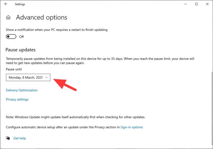 Select date - How to Disable Windows Update Permanently or Temporarily 21