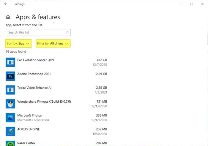 Sort by size - How to Quickly Find The Largest Files on Windows 10 13