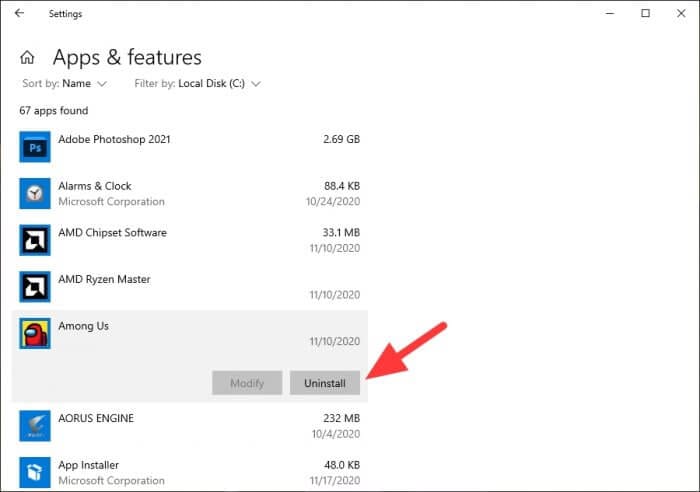 Uninstall apps - How to Quickly Find The Largest Files on Windows 10 15