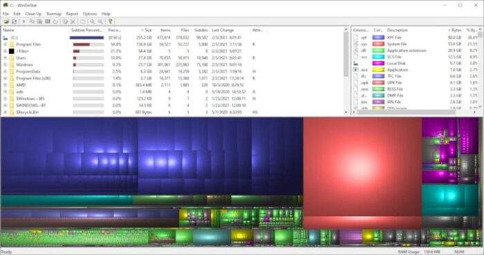 WinDirStat result - How to Quickly Find The Largest Files on Windows 10 23