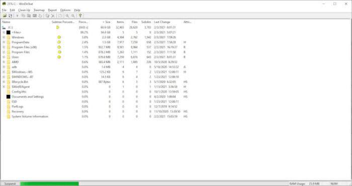 WinDirStat scanning - How to Quickly Find The Largest Files on Windows 10 21