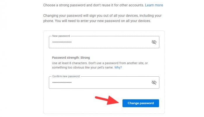 Change password - How to Change Your Google Account Password 13