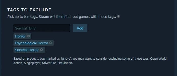 excluded tags - How to Block Specific Tags on Steam from Appearing 11