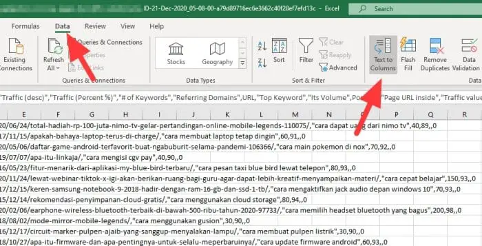 text to columns - How to Convert Comma-Separated Text Into Rows in Ms. Excel 9