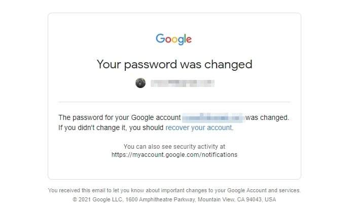 changing google password