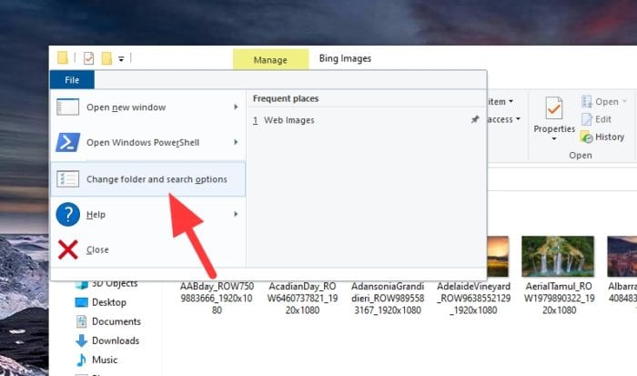 change folder and search options 2 - How to Show Hidden Files/Folders on Windows 7