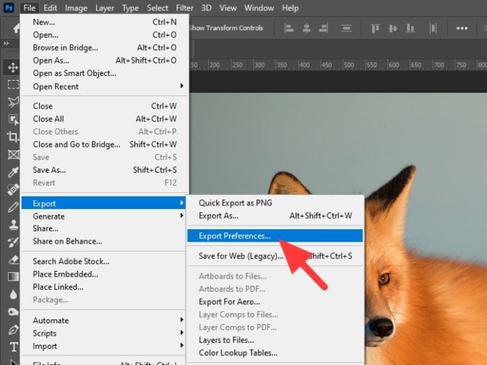 export preferences - How to Change Photoshop Default Save format to JPG 7