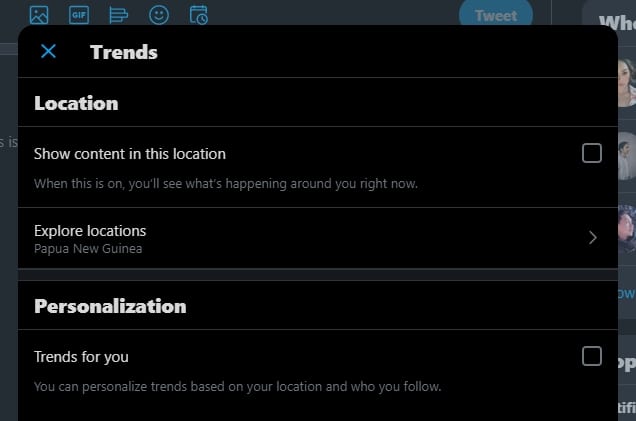 papua new guinea - How to Disable Twitter Trends Without Browser Extension 11