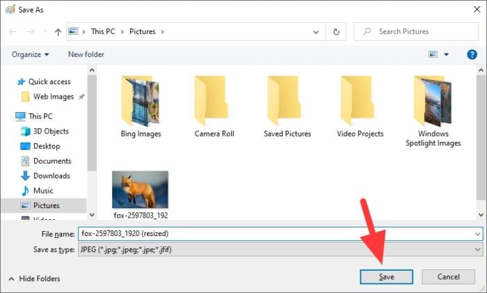 save 11 - How to Resize a Picture on PC Without Third-Party App 13