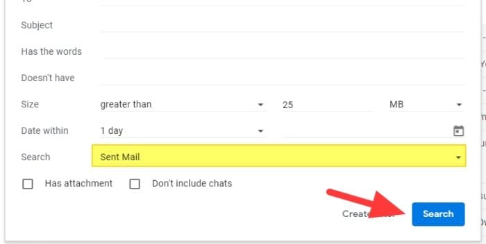 sent mail - How to Instantly Find Large Emails in Gmail and Delete Them 11