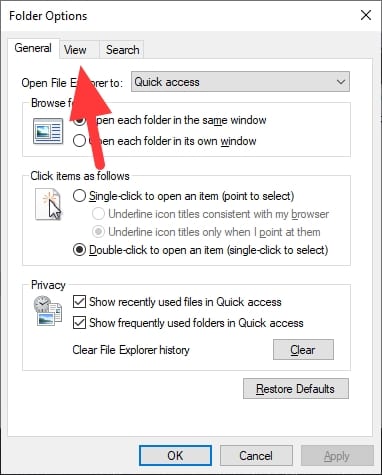 view tab - How to Show Hidden Files/Folders on Windows 9