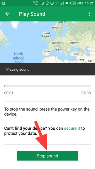 Stop sound - How to Ping Your Android Phone Location by Playing Sound 11