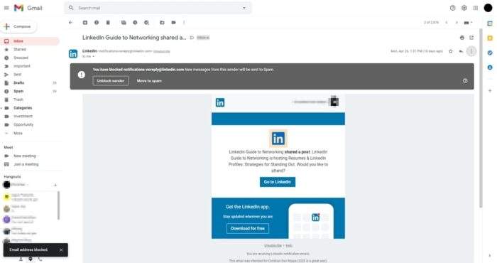 blocked email - How to Block Spammy Email Address on Gmail 27