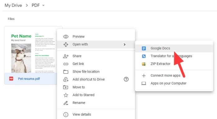 open with google docs - How to Convert PDF to Word Document with Google Docs 9