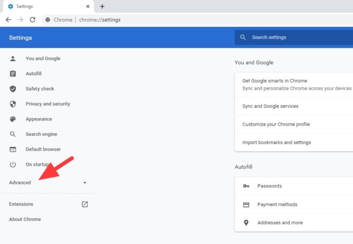 advanced 1 - How to Reset Google Chrome to Its Default Settings 9