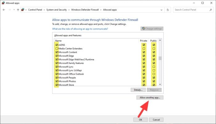 allow another app - How to Block or Unblock a Program in Windows Defender Firewall 15