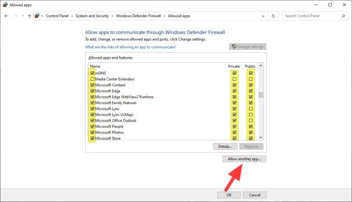 allow another app - How to Block or Unblock a Program in Windows Defender Firewall 15