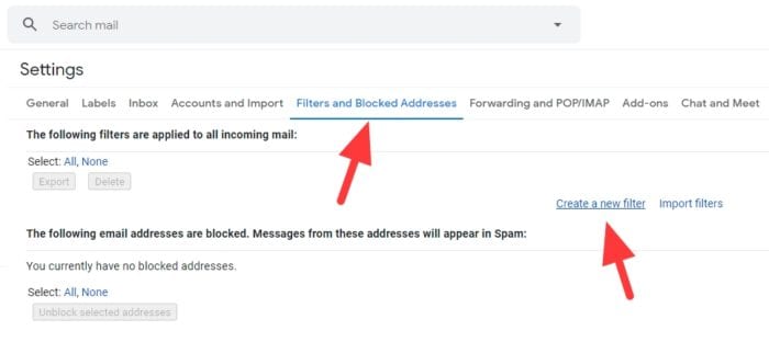 create new filter - How to Auto Delete Old Emails in Gmail 9