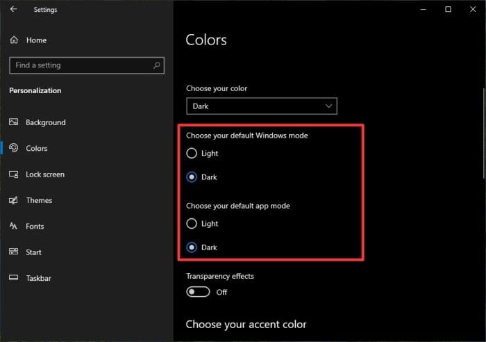 dark color - How to Enable Windows 10' Night Light on to Reduce Eye Strain 17