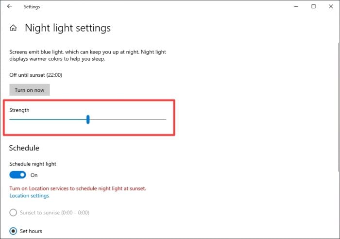 night light strength - How to Enable Windows 10' Night Light on to Reduce Eye Strain 11