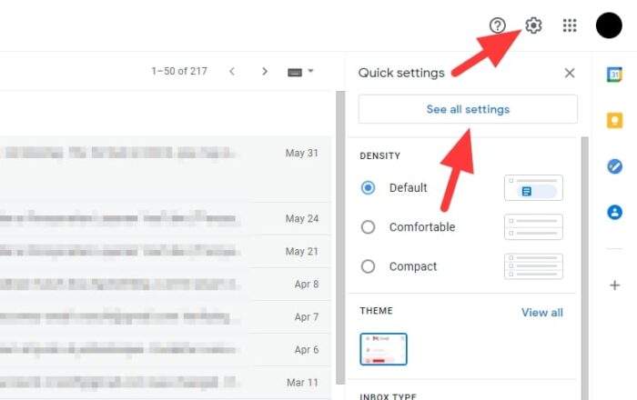  voir tous les paramètres 1 - Comment Supprimer Automatiquement les anciens E-mails dans Gmail 3