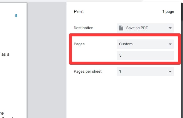 select page number - How to Save One Single Page of a PDF Using Chrome 11