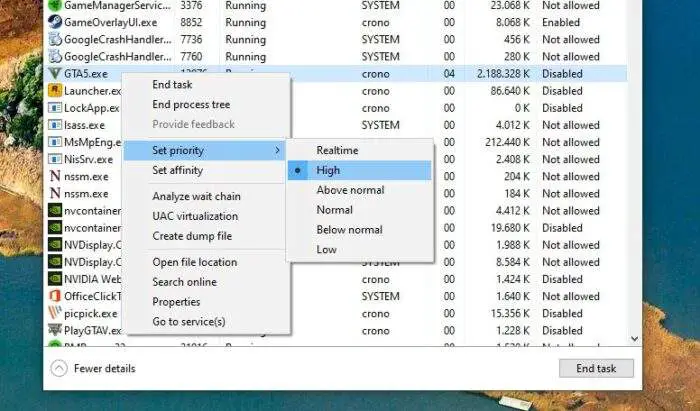 priority high - How to Set CPU Priority Level on Windows 10 3