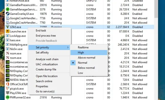 set priority - How to Set CPU Priority Level on Windows 10 9