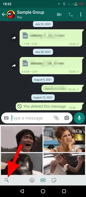 search gif - How to Send Animated GIF in WhatsApp Chat 9