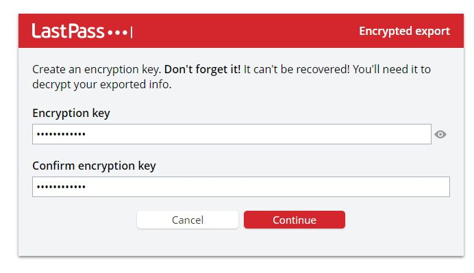 encryption key - How to Export Saved Passwords from Your LastPass Account 15