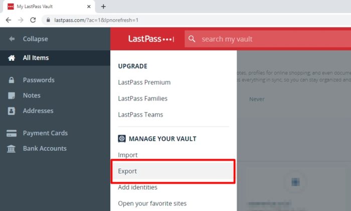 export 3 - How to Export Saved Passwords from Your LastPass Account 27