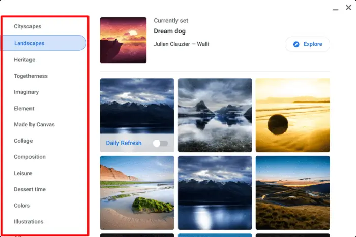 select wallpaper category - How to Change Chromebook Wallpaper with Your Own Photo 9