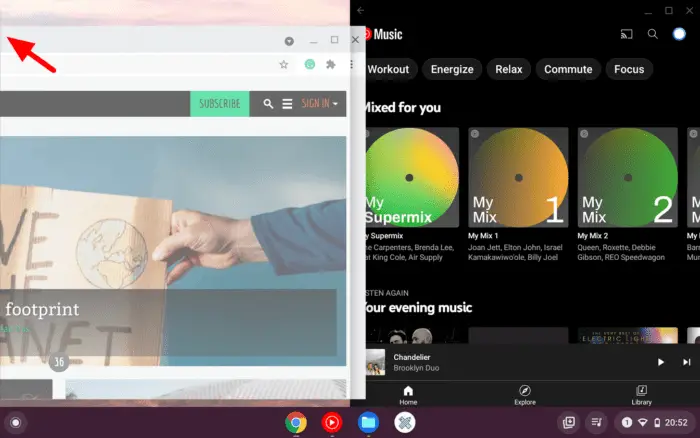 left side - How to Split Screen for Two Apps on Chromebook 9