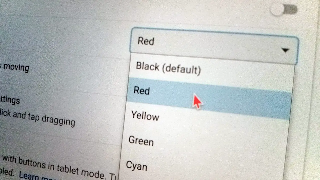 how to change your cursor color on chromebook