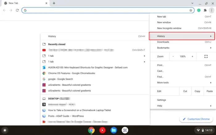 chrome history - How to Restore Recently Closed Tabs on Chromebook 7