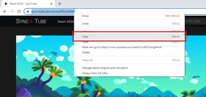 copy room link - How to Watch YouTube Videos With Your Friends Online 23